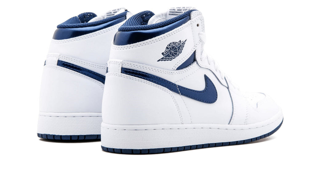 Air Jordan 1 High OG GS - Metallic Navy White Leather