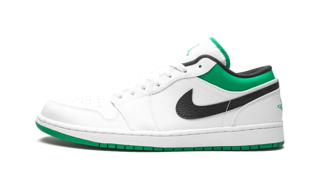 Air Jordan 1 Low White Lucky Green - Classic Celtics-Inspired Colorway