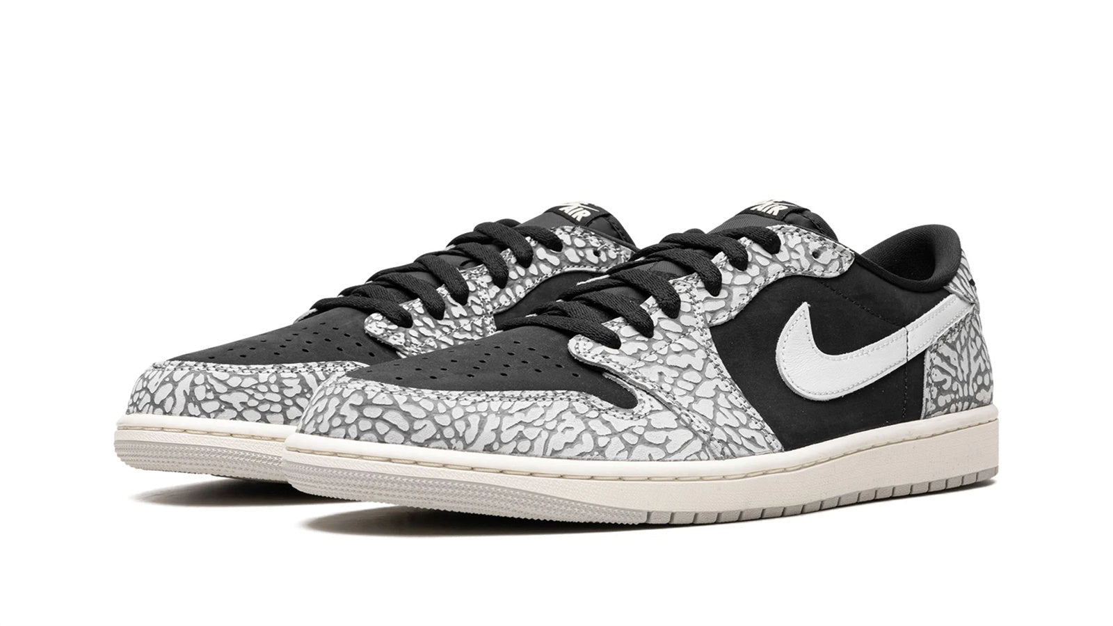 Air Jordan 1 Low OG Black Elephant Print - Classic Basketball Sneaker