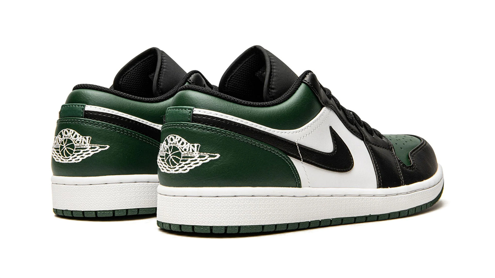 Air Jordan 1 Low Green Toe - Classic Color Block Basketball Sneaker