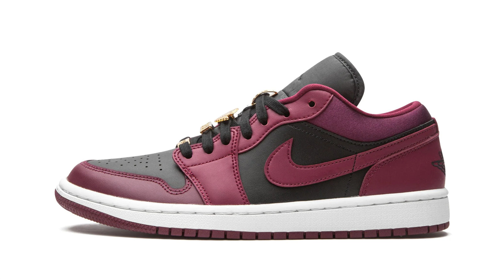 Women's Air Jordan 1 Low SE Beetroot - Luxe Low-Cut Sneaker with Gold Charm Laces