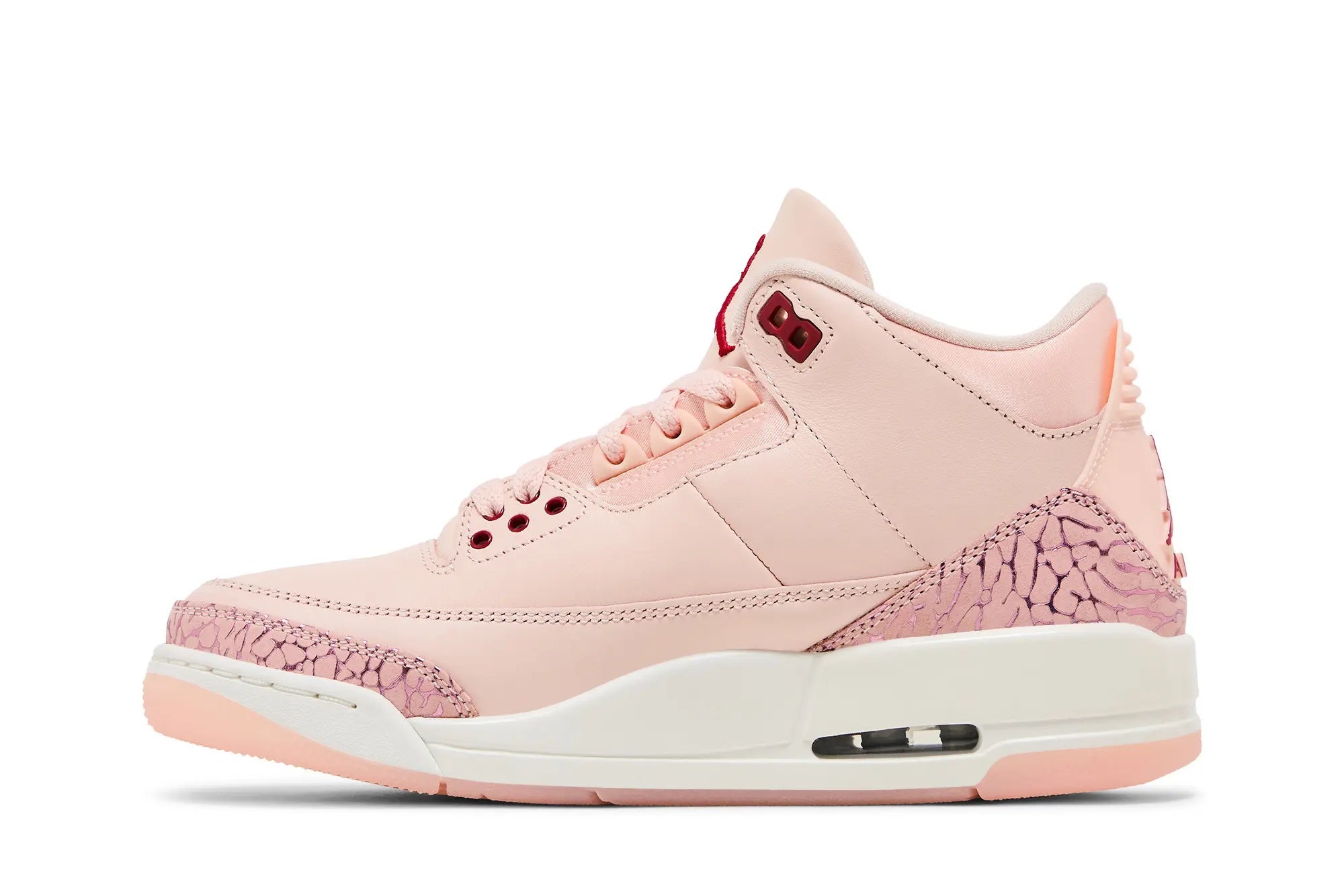 Women's Air Jordan 3 Retro Valentine's Day - Coral Leather Sneakers