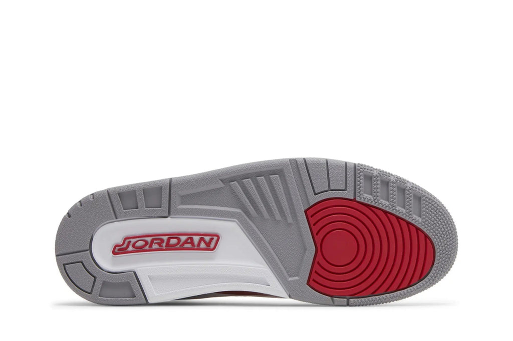 Air Jordan 3 Retro Cardinal Red - White Tumbled Leather Sneaker