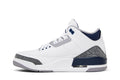 Air Jordan 3 Retro 'Midnight Navy' - Classic White Leather with Elephant Print