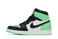 Air Jordan 1 Retro High OG 'Green Glow' - Classic White, Black & Neon Green Leather Sneaker