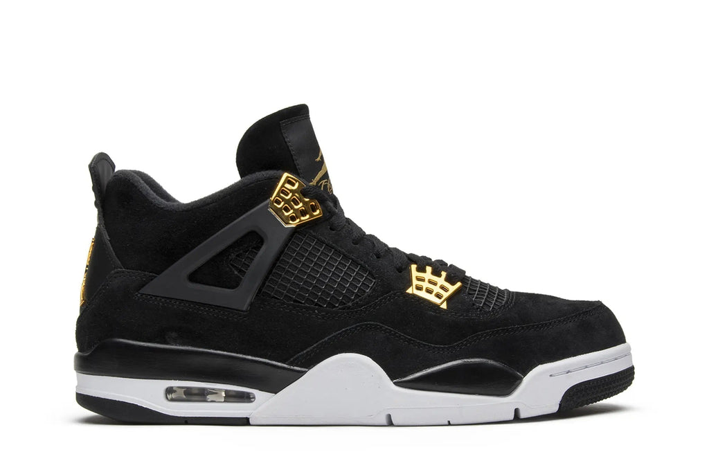 Air Jordan 4 Retro 'Royalty' - Black Metallic Gold Basketball Shoes