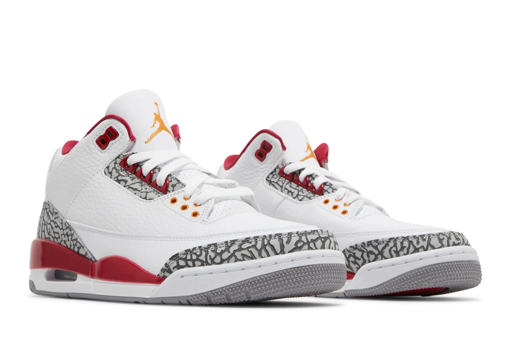 Air Jordan 3 Retro Cardinal Red - White Tumbled Leather Sneaker