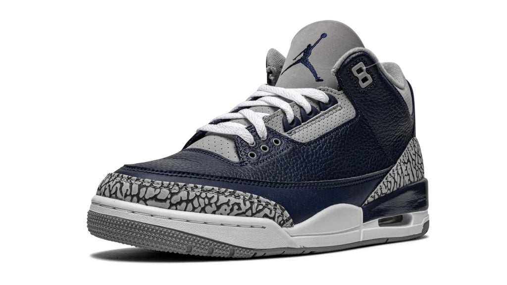 Air Jordan 3 Retro Georgetown - Midnight Navy Cement Grey College Basketball Inspired Sneaker