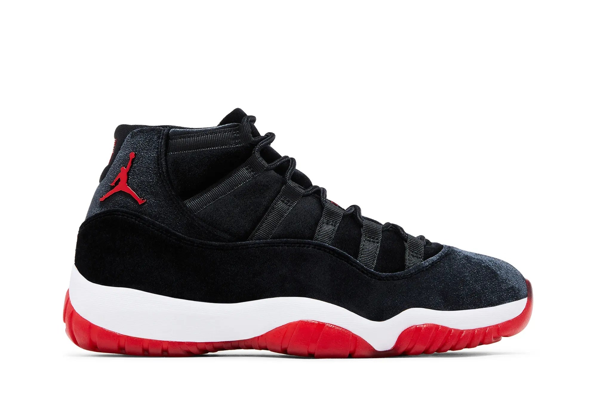 Women's Air Jordan 11 Retro 'Bred Velvet' - Luxe Black Velvet Basketball Sneaker