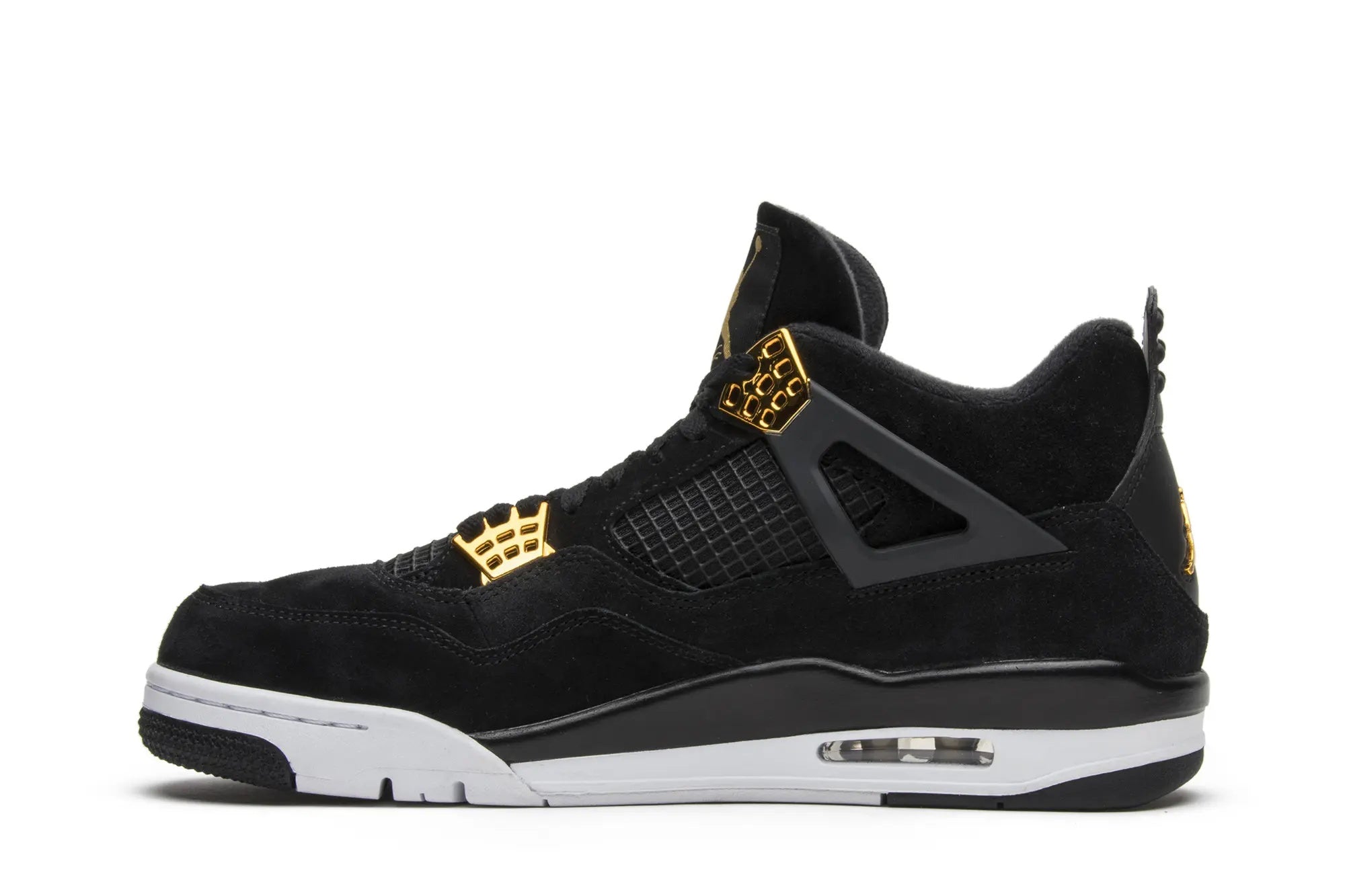 Air Jordan 4 Retro 'Royalty' - Black Metallic Gold Basketball Shoes
