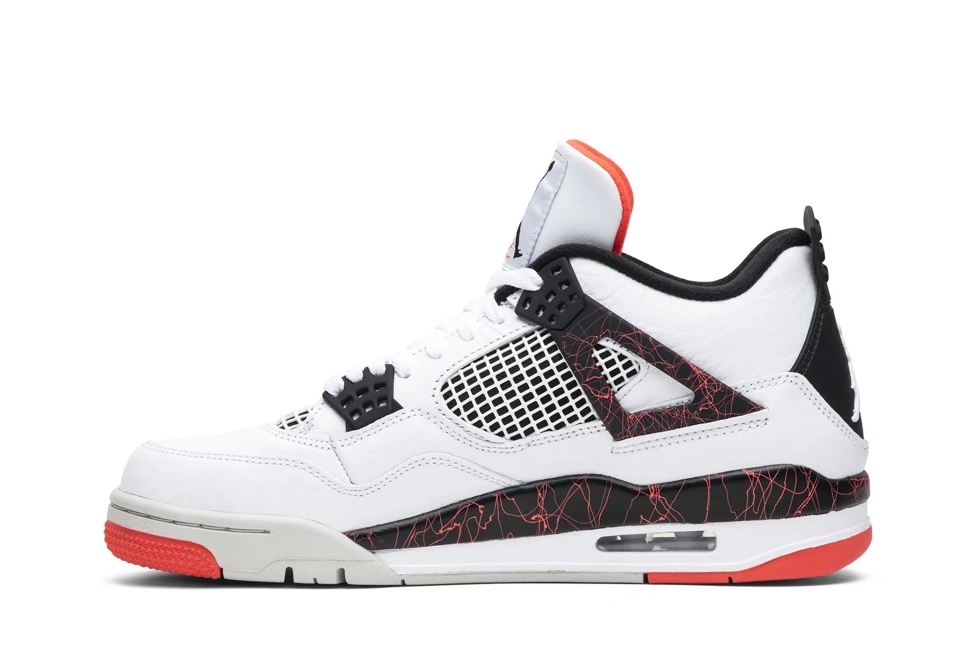 Jordan 4 Retro 'Pale Citron' - Classic White Leather Sneaker with Crimson Accents