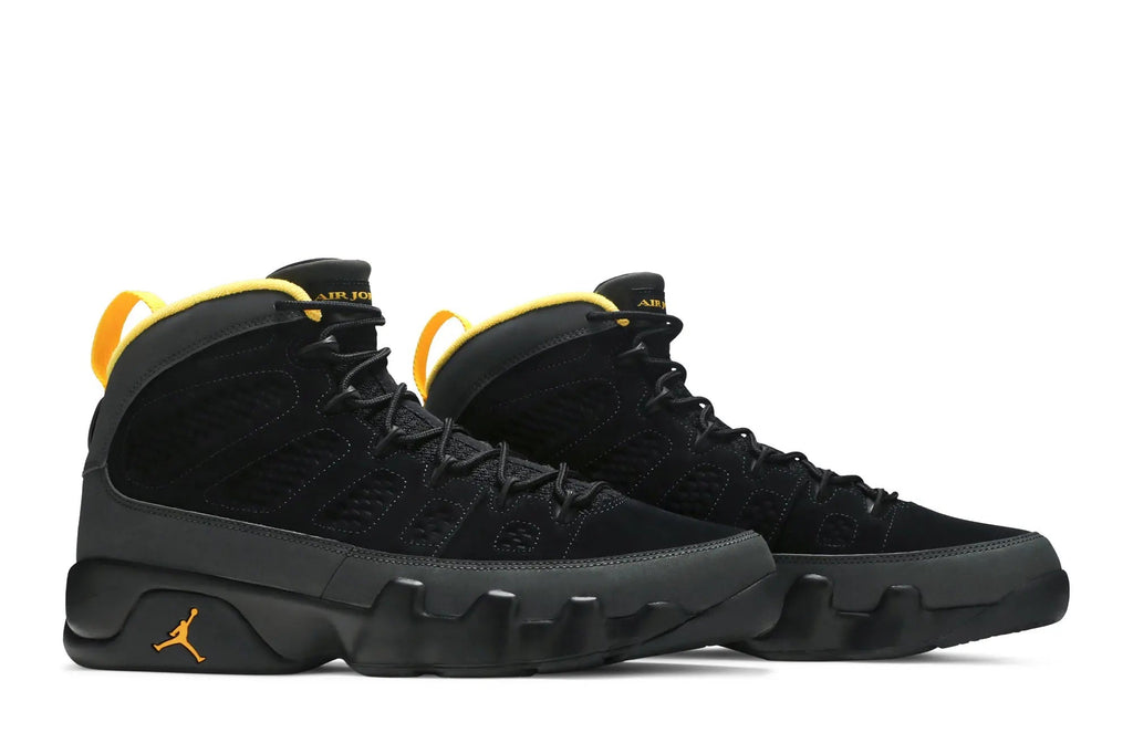Jordan 9 Retro 'Dark Charcoal University Gold' - Classic Nubuck Basketball Shoe